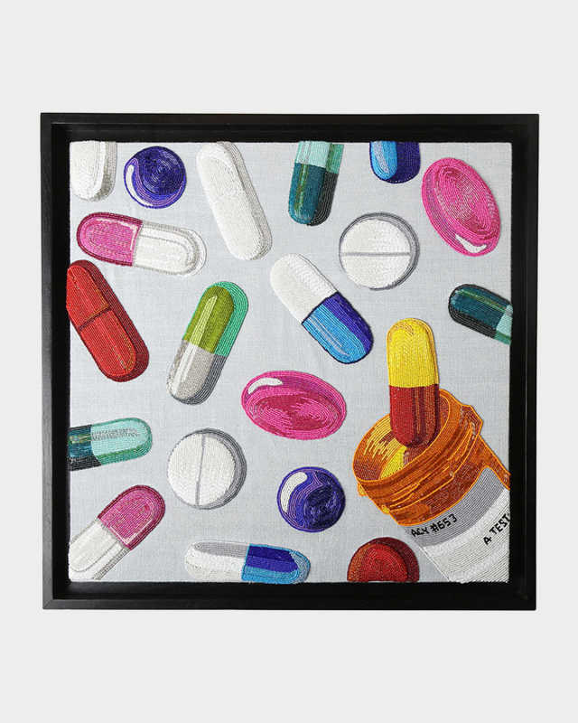 Happy Pills Beaded Wall Art
